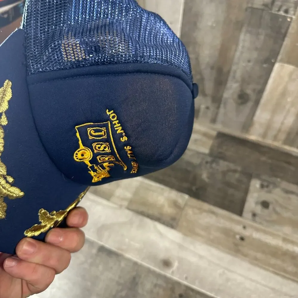 John's Salt Service‎ JSS Employee Worker Mesh Trucker Hat Scrambled Eggs